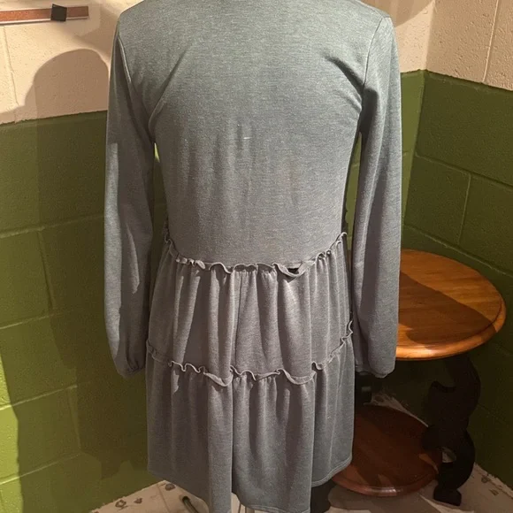 American Threads Green Dress with Ruffle Accents - Picture 3 of 4